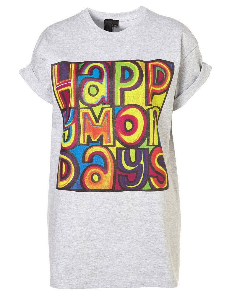 <p>Camiseta de manga corta de <strong>Topshop</strong> (22 euros) con el lema &quot;Felices Lunes&quot;.</p>