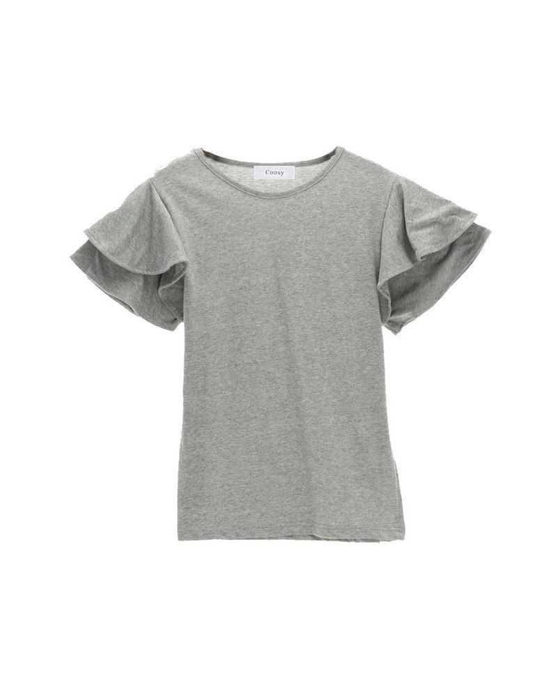 <p>Camiseta gris con mangas de volantes <strong>de&nbsp;Coosy</strong>, 24.95 €.</p>