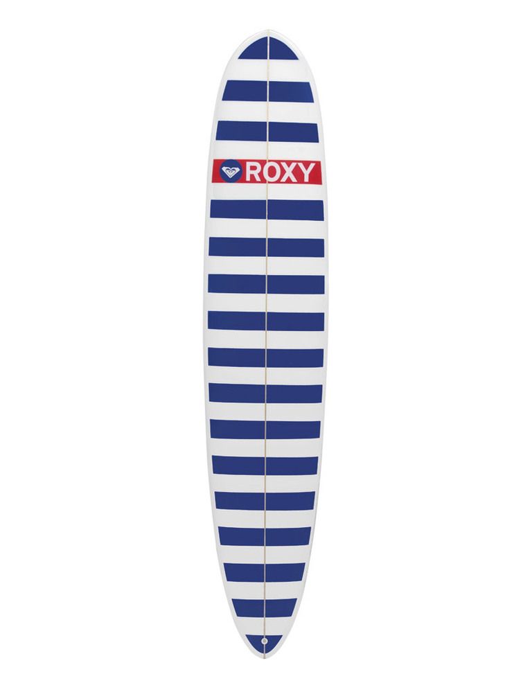 <p>Tabla de 'long board' con rayas marineras. De <strong>Roxy</strong>.</p>