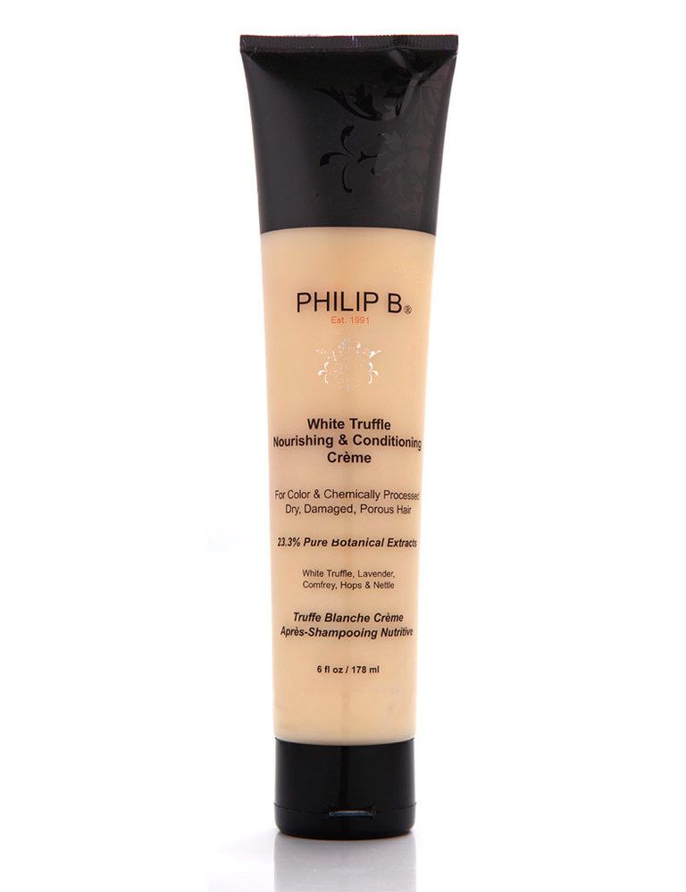 <p>'White Truffle Hair Cream' (95 €), de <strong>Philip B</strong>. Crema intensiva para cabellos muy secos y castigados.</p>