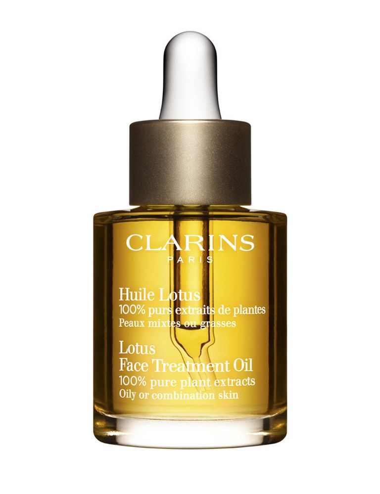 <p>'Huile Lotus' (35,55 €), de <strong>Clarins</strong>. Unas gotas bastan para purificar la piel, regular la grasa y mejorar la textura de la piel.</p>