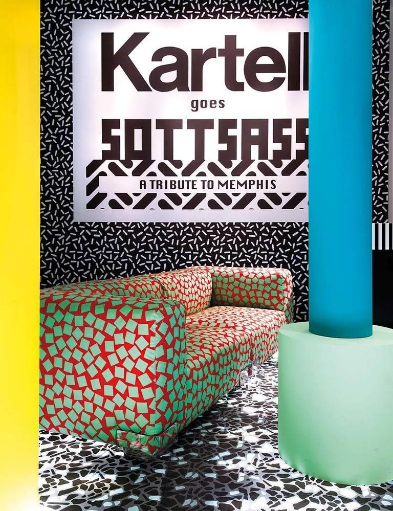 <p>La firma Kartell rindió su particular homenaje al estilo Memphis by Sottsass con esta instalación, presentada en la úlima Milano Design Week. <a href="http://www.kartell.com" target="_blank">www.kartell.com</a></p>