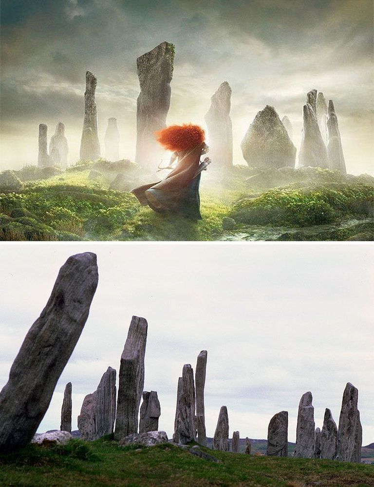 <p>Estas famosas piedras, que podrían estar en el origen de la forma de las primeras cruces celtas, fueron encontradas cerca de la homónima aldea de Callanish, en las Hébridas Exteriores de Escocia, y se cree que fueron construidas entre los años 2.900 y 2.600&nbsp;a.C., aunque es un misterio cómo llegaron hasta allí, y quien llevó a cabo el pesado trabajo de levantarlas. Según algunas leyendas, los <strong>menhires de Callanish</strong> eran originalmente gigantes, que se convirtieron en piedra por no querer cambiar sus creencias. Los menhires de Brave (Indomable) sirven como escenario de algunos momentos álgidos de la película.</p>