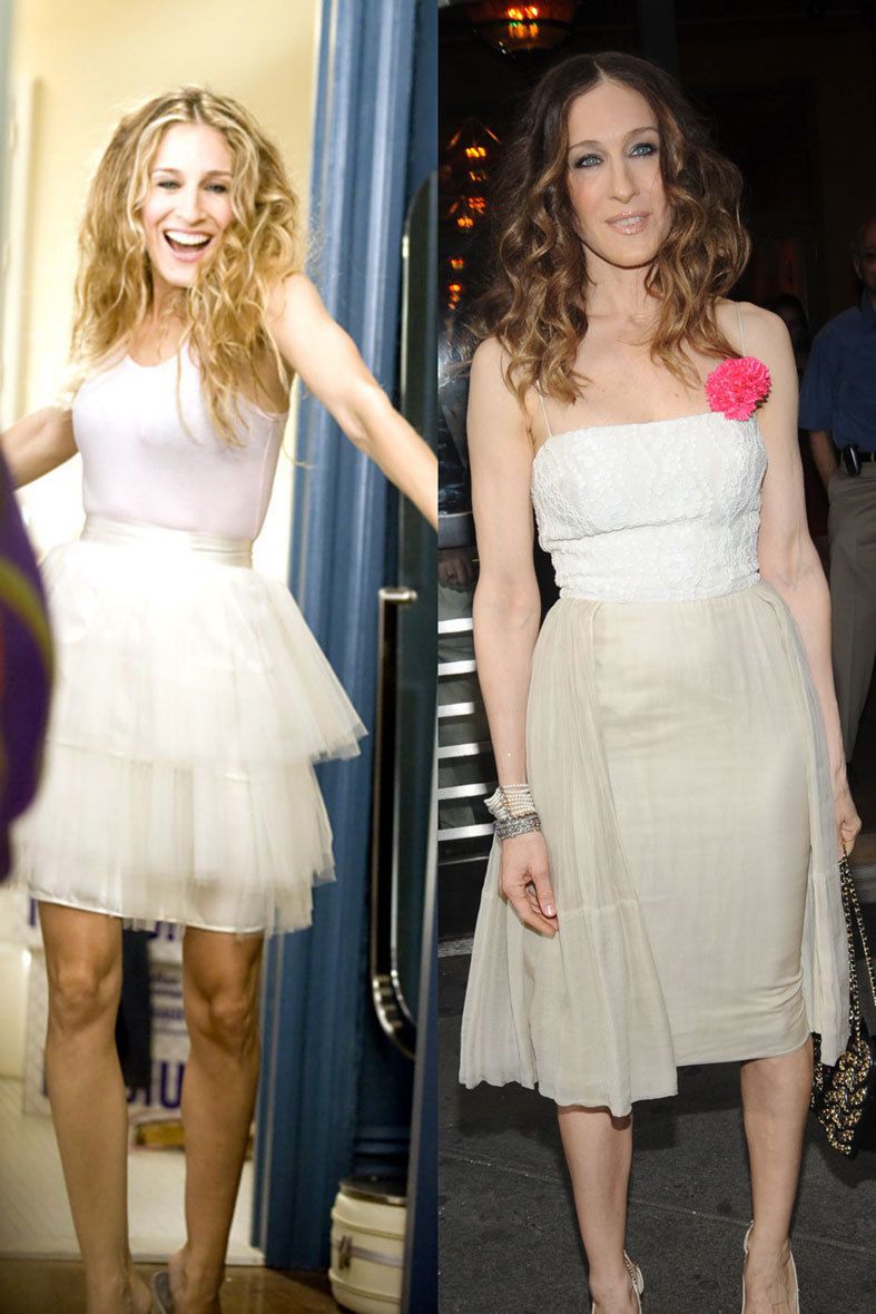 <p>El mítico vestido con tutú de Carrie lo luce muy parecido Sarah Jessica en la vida real.&nbsp;</p>