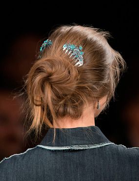 Hairstyle, Style, Hair accessory, Fashion, Neck, Blond, Brown hair, Headpiece, Earrings, Teal, 