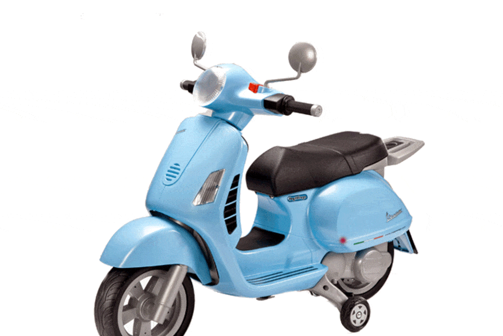 <p>Moto Vespa en azul celeste de <a href="http://www.imaginarium.es/vespa-montar-59386.htm" title="Imaginarium" target="_blank">Imaginarium</a>&nbsp;(249 €).&nbsp;</p>