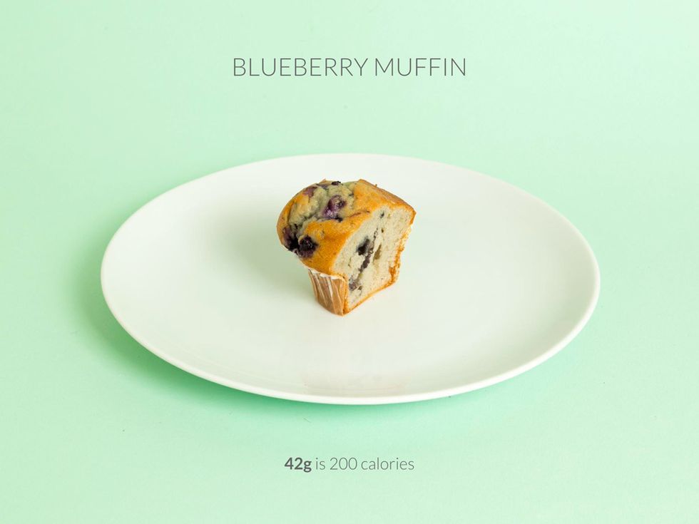 <p>Sin embargo, las mismas calorías en un 'muffin' no son más que <strong>42 gramos</strong>... poco más de la mitad de una pieza.</p>