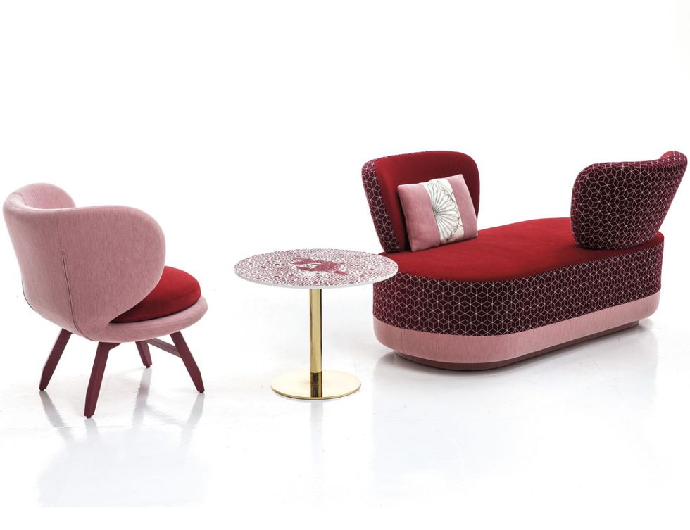 Red, Furniture, Chair, Maroon, Armrest, Velvet, 
