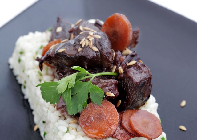 Food, Steamed rice, Rice, White rice, Ingredient, Jasmine rice, Dish, Recipe, Cuisine, Meat, 