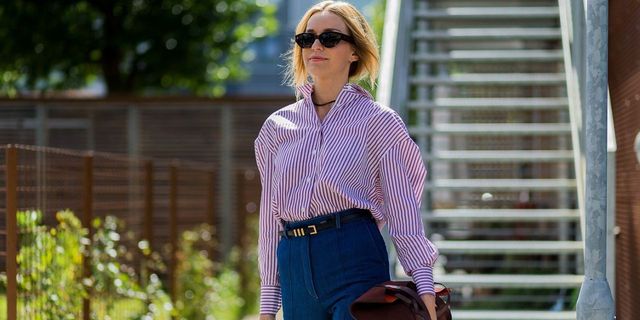 Clothing, Street fashion, Cobalt blue, Eyewear, Blue, Dress shirt, Fashion, Shirt, Purple, Sunglasses, 