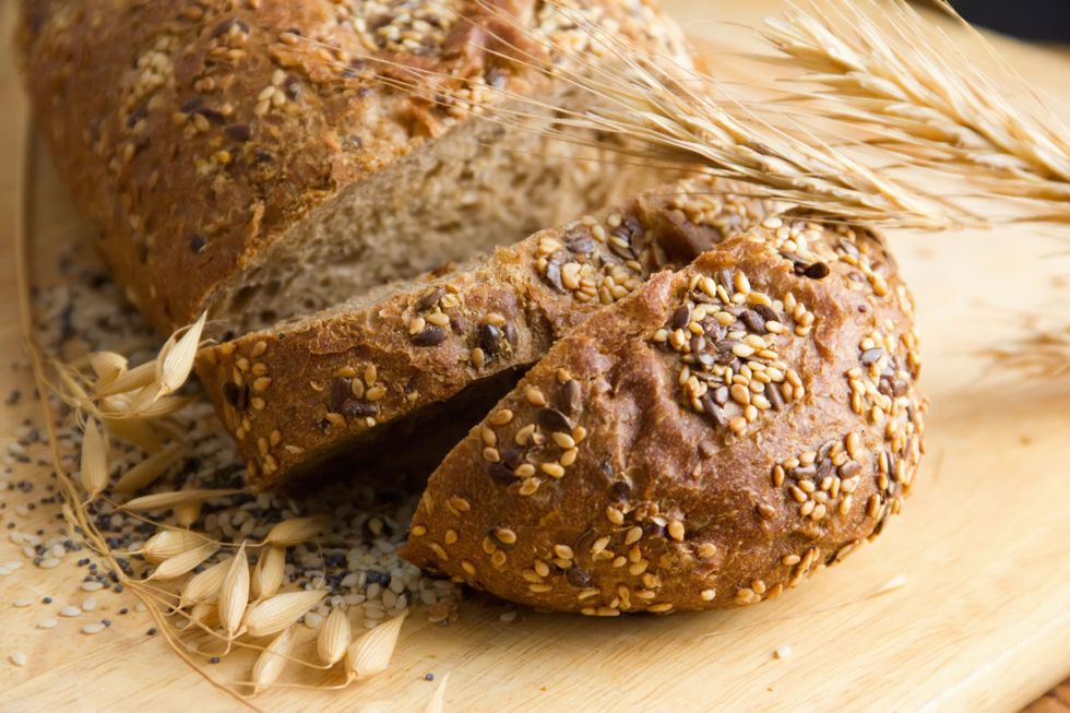 Bread, Brown, Food, Brown bread, Ingredient, Baked goods, Rye bread, Gluten, Staple food, Whole wheat bread, 