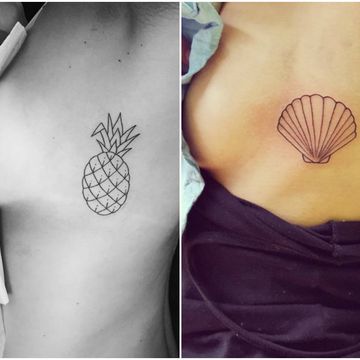 Tattoo, Shoulder, Arm, Hot air balloon, Joint, Temporary tattoo, Font, Back, 