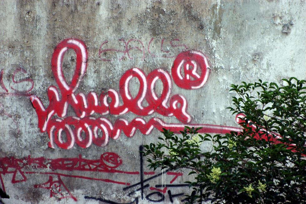 Red, Text, Font, Carmine, Graffiti, Maroon, Coquelicot, Paint, Street art, Graphics, 