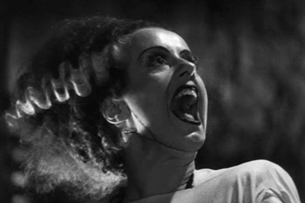 <p>Who can forget the monster bride's proto-punk rock, streaky beehive?  Or the piercing scream she releases when she sees the creature whom she was made to marry?  This early horror film is surprisingly radical in its rejection of male and female gender roles.</p>