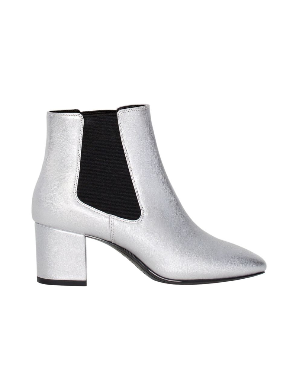 Boot, White, Black, Grey, Leather, Beige, Synthetic rubber, Silver, 