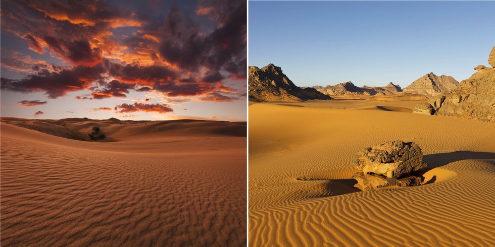 Desert, Sand, Erg, Natural environment, Aeolian landform, Sahara, Nature, Sky, Dune, Landscape, 