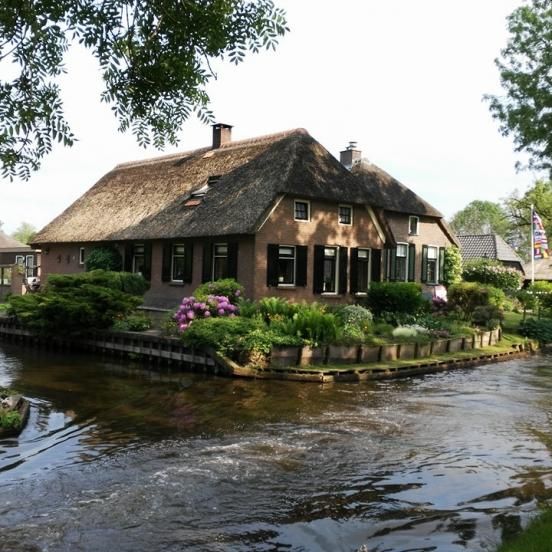 House, Cottage, Property, Building, Home, Thatching, Waterway, River, Estate, Bank, 