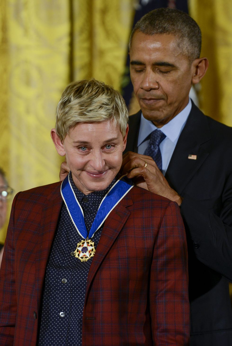 Ellen DeGeneres y Barack Obama