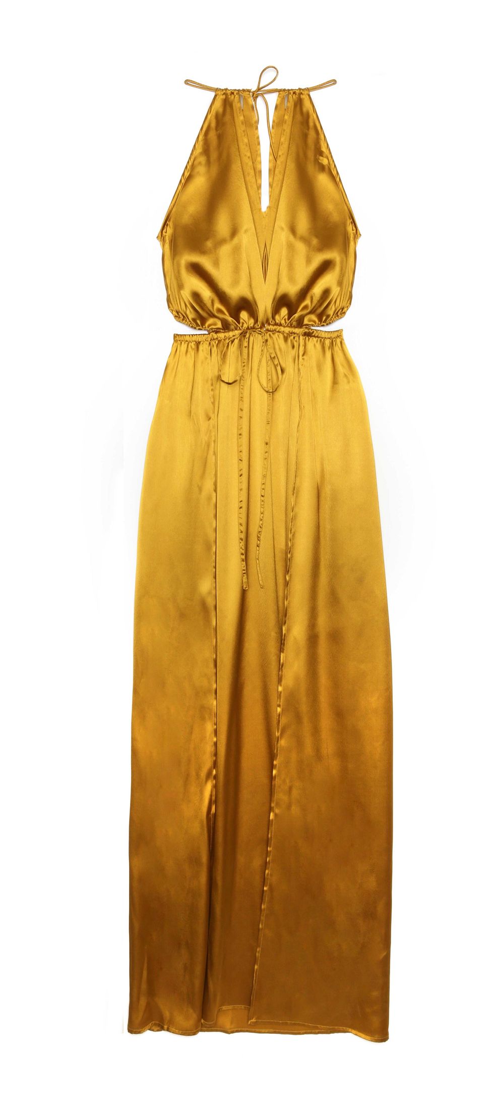 Brown, Yellow, Dress, Sleeve, Textile, One-piece garment, Formal wear, Orange, Amber, Pattern, 