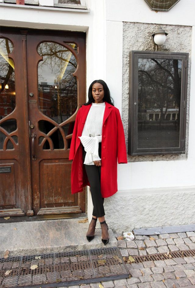 Photograph, Clothing, Red, Street fashion, Outerwear, Snapshot, Coat, Door, Style, Shoe, 