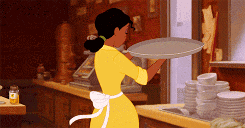 Yellow, Standing, Animation, Dishware, Plate, Snapshot, Cook, Cabinetry, Painting, Housekeeper, 