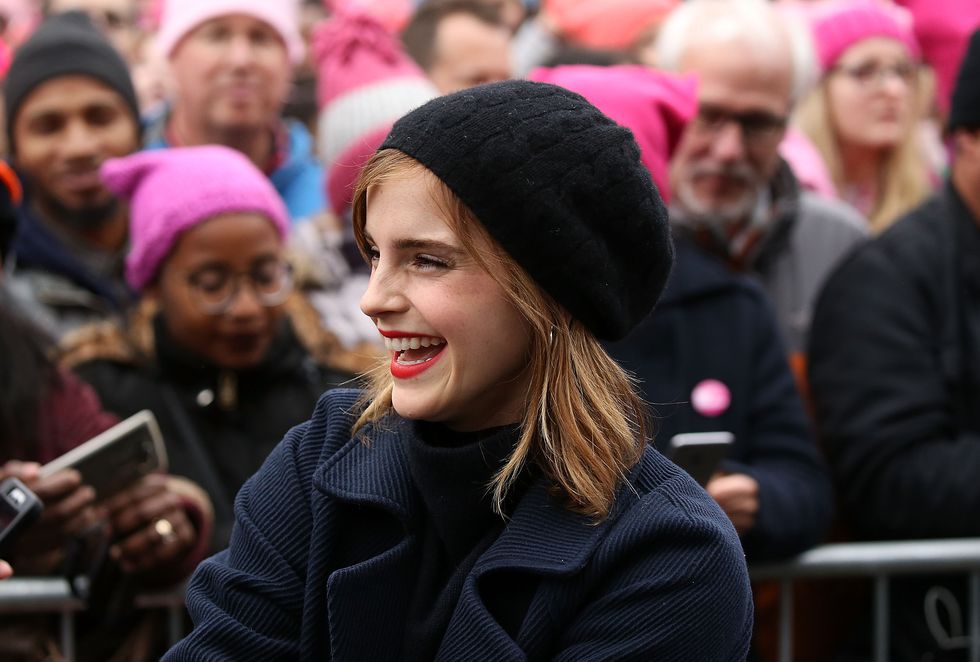 Face, People, Winter, Pink, Microphone, Facial expression, Magenta, Headgear, Street fashion, Cap, 