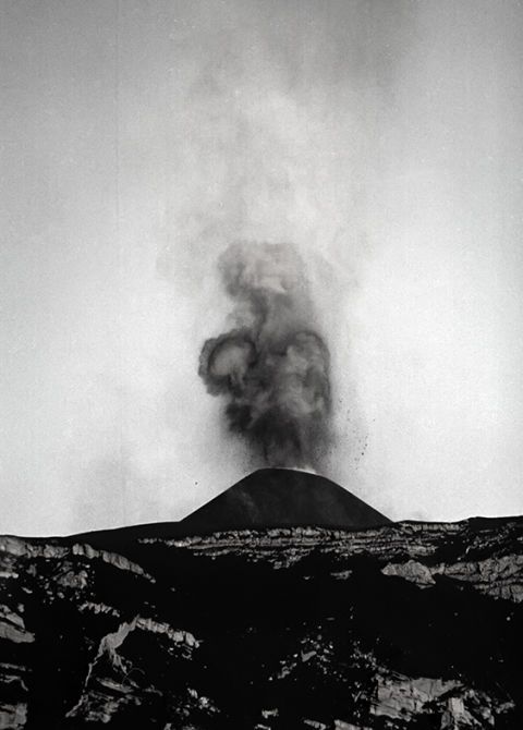 Monochrome, Monochrome photography, Black-and-white, Volcanic landform, Volcanic field, Geological phenomenon, Volcano, Pollution, Lava dome, Smoke, 