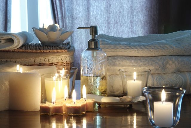 Lighting, Light, Interior design, Candle, Room, Still life photography, Material property, Table, Glass, Architecture, 