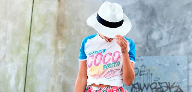 Clothing, Hat, Sleeve, Shoulder, Style, Headgear, Street fashion, Costume accessory, Sun hat, Turquoise, 