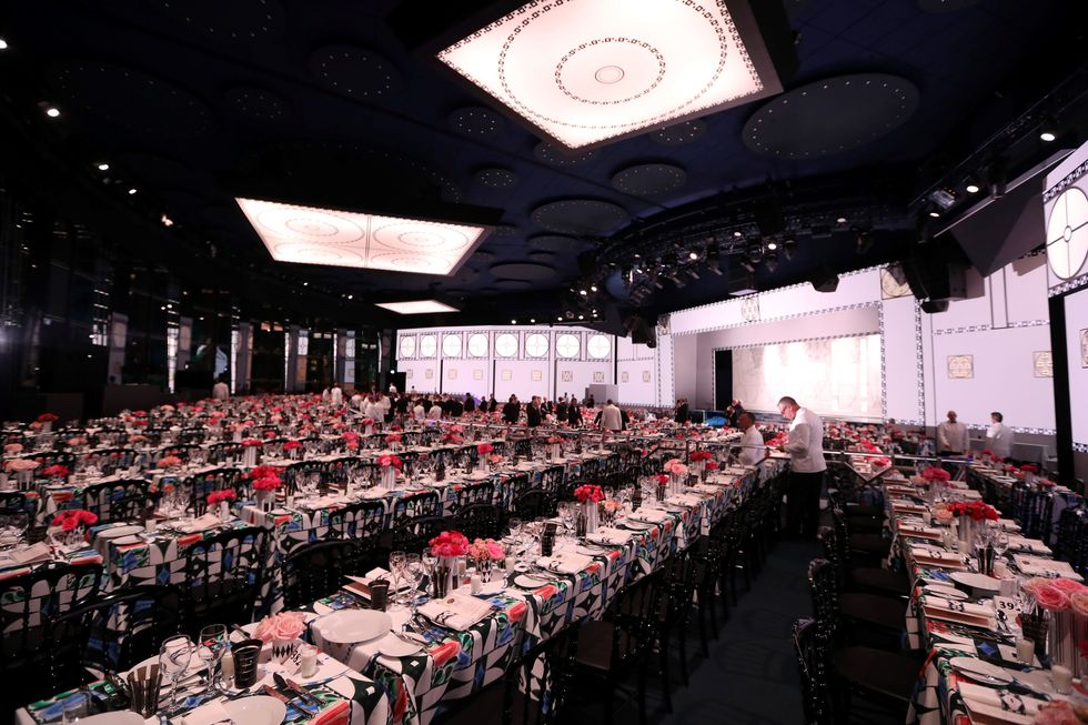 A picture taken on March 18, 2017 shows tables and decorations for the annual Rose Ball at the Monte-Carlo Sporting Club in Monaco. &#xA;The Rose Ball is one of the major charity events in Monaco. Created in 1954, it benefits the Princess Grace Foundation. / AFP PHOTO / VALERY HACHE        (Photo credit should read VALERY HACHE/AFP/Getty Images)