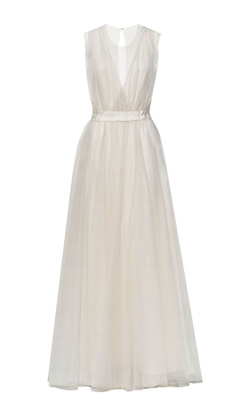 Clothing, Dress, Gown, White, Day dress, Bridal party dress, A-line, Cocktail dress, Wedding dress, Bridal clothing, 
