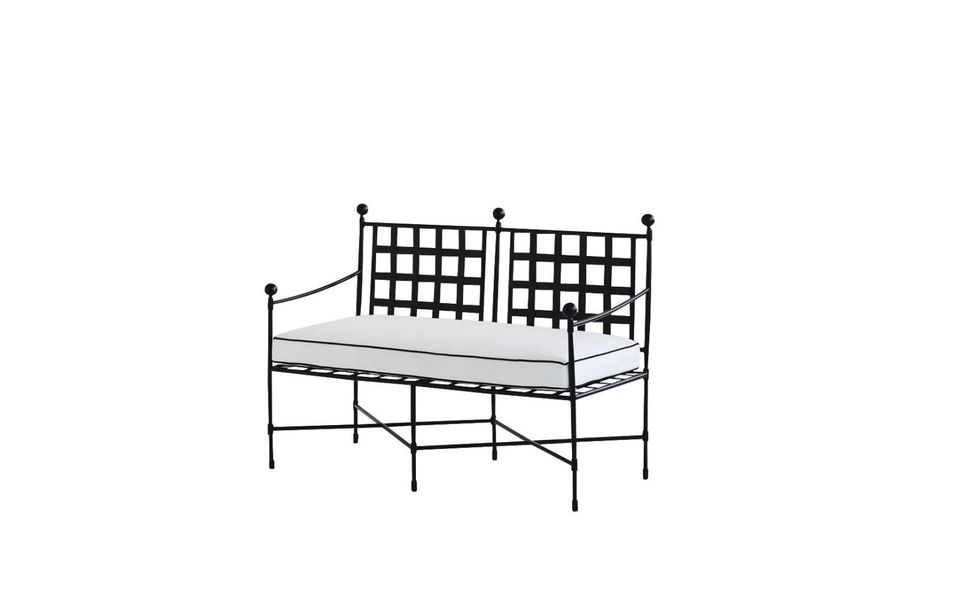 Furniture, Outdoor furniture, Line, Outdoor sofa, Chair, Outdoor bench, Table, Rectangle, 