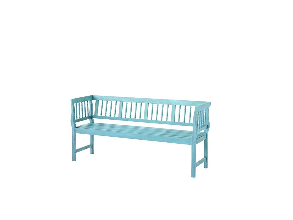 Furniture, Outdoor bench, Product, Turquoise, Bench, Outdoor furniture, Table, Rectangle, 