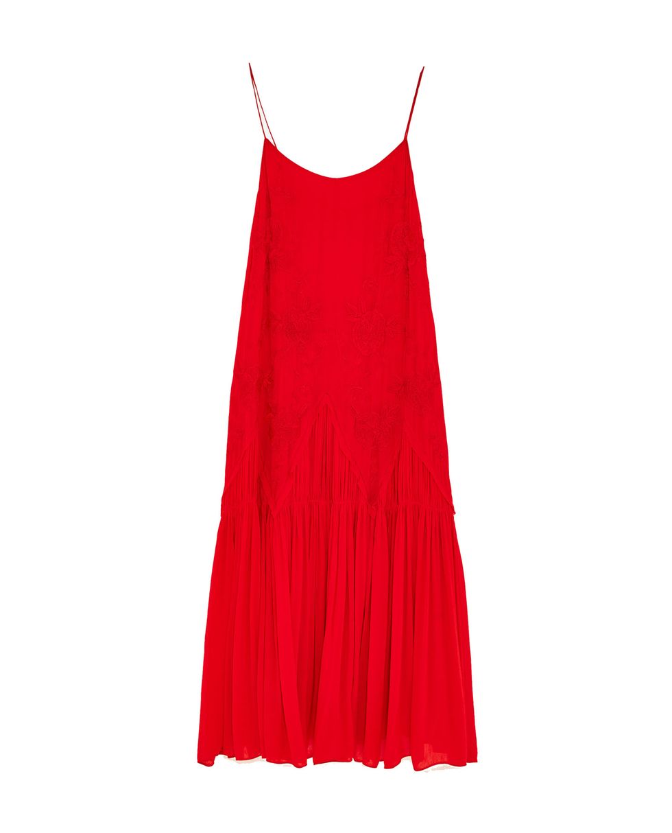 Clothing, Red, Dress, Day dress, A-line, Cocktail dress, Outerwear, 