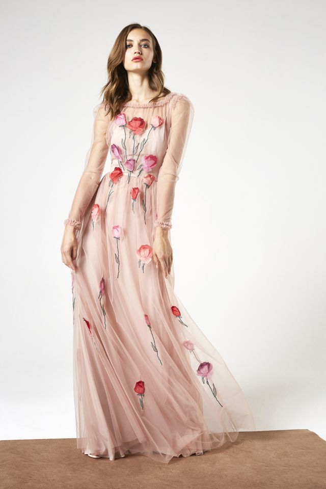 Fashion model, Gown, Clothing, Dress, White, Pink, Shoulder, Formal wear, Photo shoot, Beauty, 