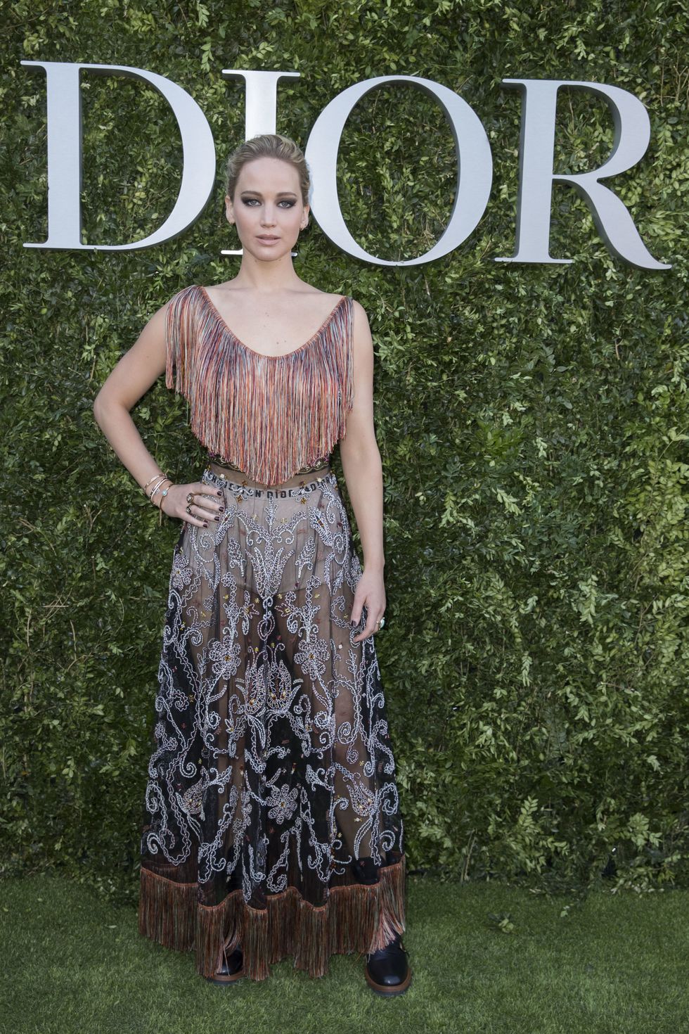 Actress Jennifer Lawrence at 'ChristianDior, couturier du reve' Exhibition Launch celebrating 70 years of creation in Paris, France, on July 3, 2017.