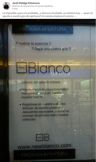Abrumar Acuario Seminario Vuelve la tienda Blanco, bajo el nombre 'New Blanco'