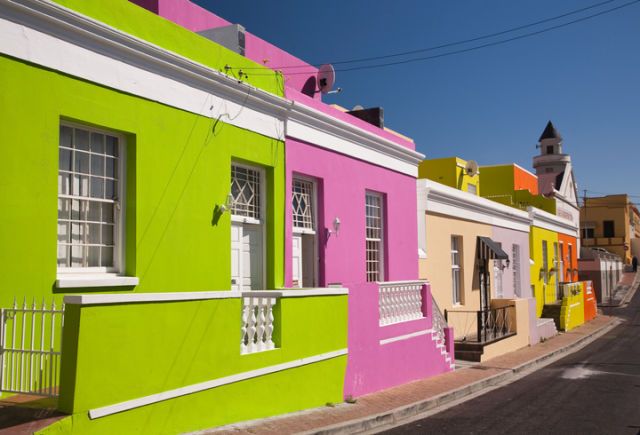 Pink, Property, Neighbourhood, House, Building, Yellow, Town, Architecture, Home, Residential area, 