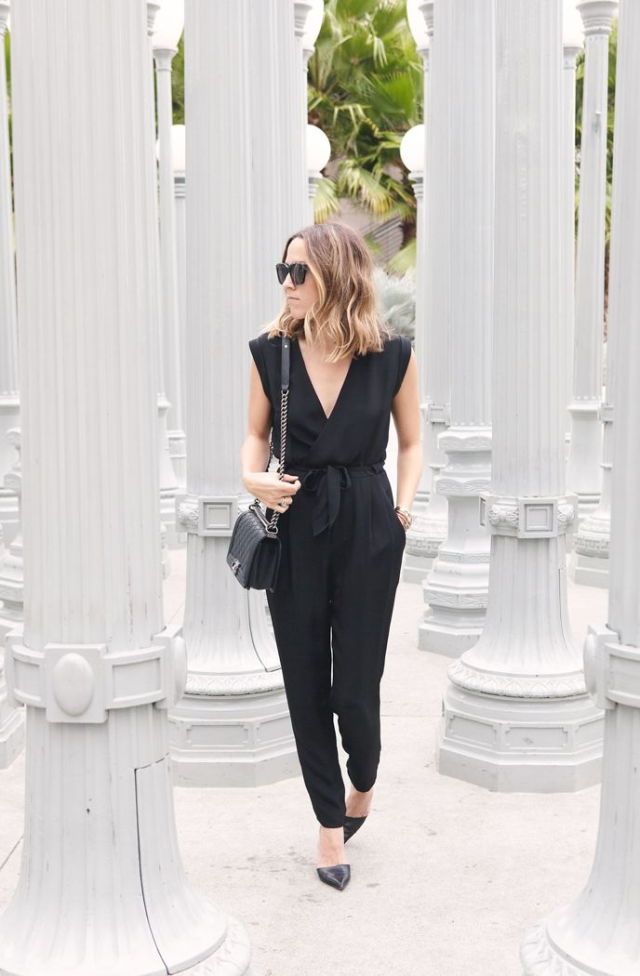 Outfits con jumpsuit sales negro