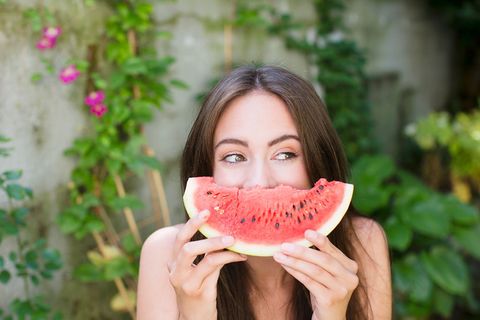 Melon, Watermelon, Citrullus, Skin, Beauty, Fruit, Lip, Pitaya, Sweetness, Plant, 