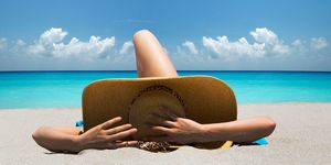Sun tanning, Vacation, Sky, Blue, Skin, Summer, Beach, Sea, Tropics, Tan, 