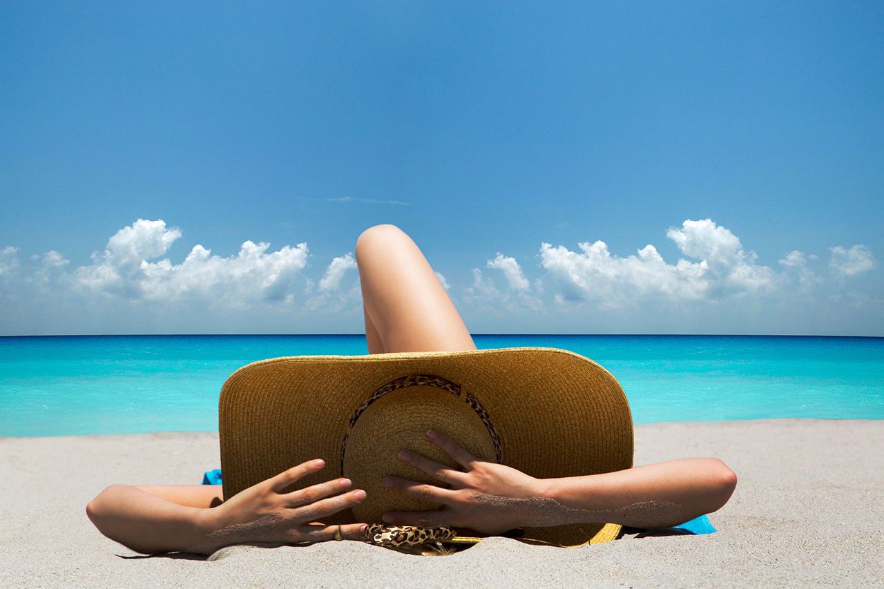 Sun tanning, Vacation, Sky, Blue, Skin, Summer, Beach, Sea, Tropics, Tan, 