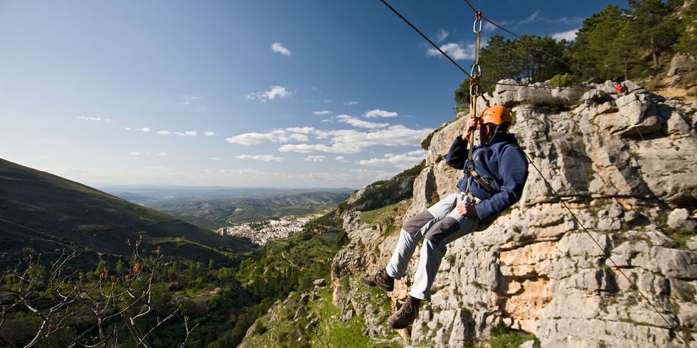 Adventure, Outdoor recreation, Rock climbing, Recreation, Abseiling, Mountain, Extreme sport, Sky, Sport climbing, Hill station, 