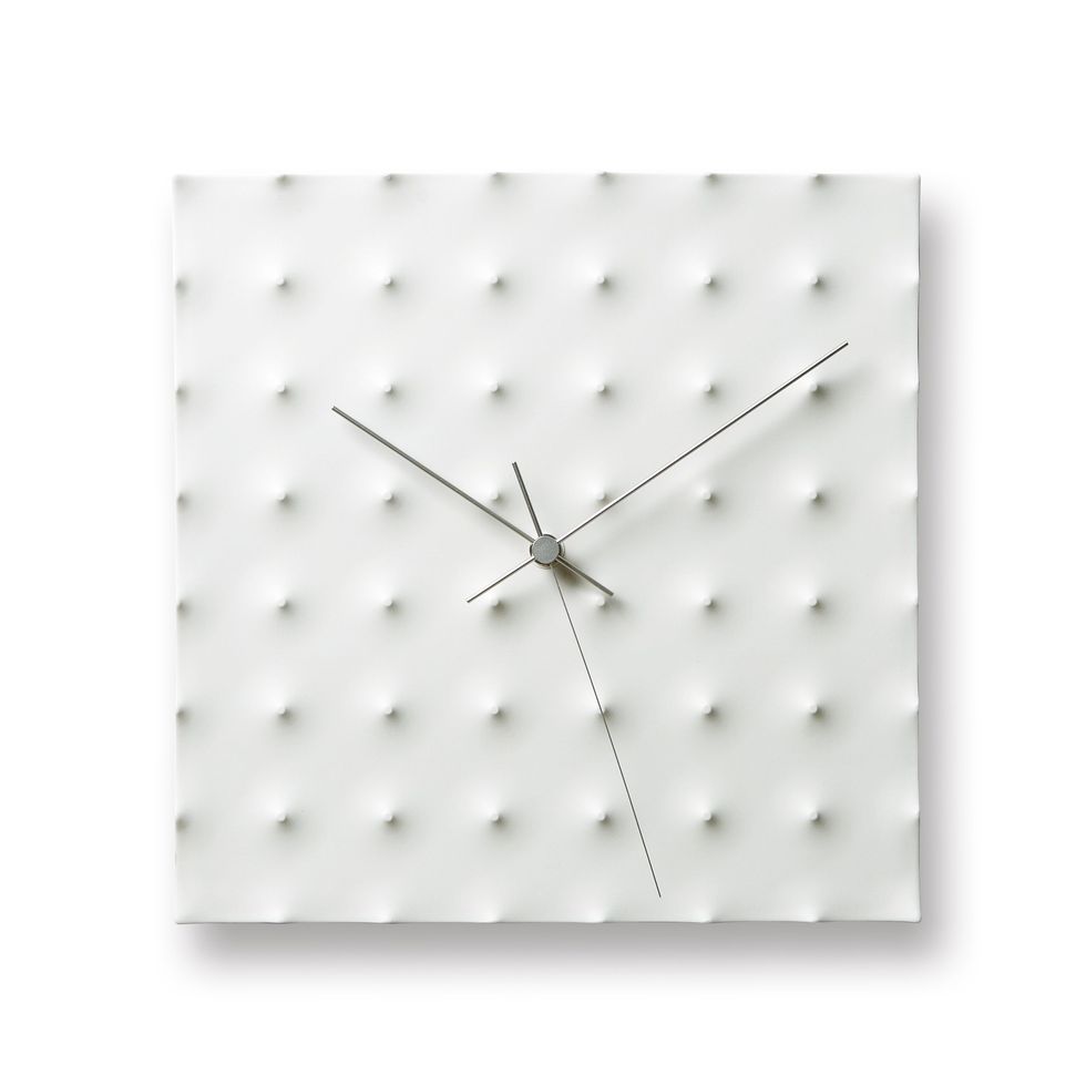 White, Wall clock, Line, Clock, Paper, Home accessories, Paper product, Furniture, Rectangle, 