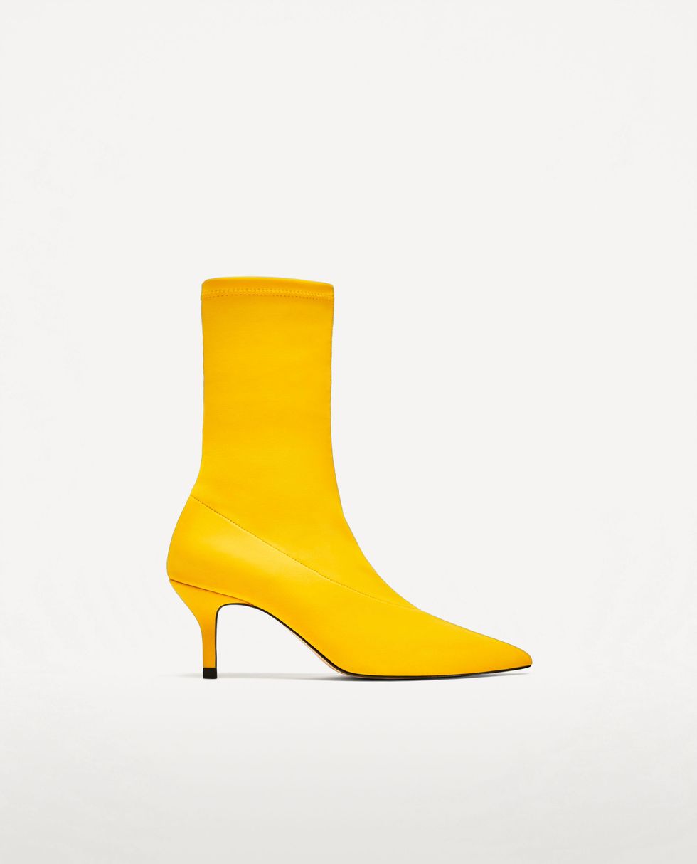 Footwear, Yellow, Shoe, Boot, High heels, 