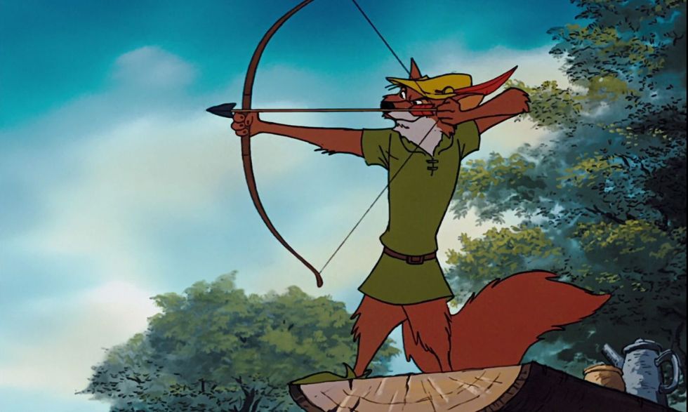 Bow and arrow, Archery, Longbow, Arrow, Bow, Cartoon, Illustration, Sky, Art, Fictional character, 