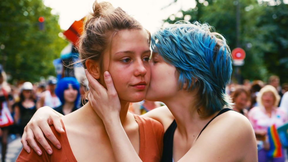 <p>Abdellatif Kechiche's acclaimed romance finds two young French schoolgirls—Emma and Adèle—falling in and out of love. It's a devastating love story, but one that features some shockingly graphic sex scenes for which its leads wore prosthetic genitals. <strong data-redactor-tag="strong" data-verified="redactor">Rent/buy on <a href="https://www.amazon.com/gp/product/B00HTJ6PHM/" target="_blank" data-tracking-id="recirc-text-link">Amazon</a> and <a href="https://itunes.apple.com/us/movie/blue-is-the-warmest-color/id800060203" target="_blank" data-tracking-id="recirc-text-link">iTunes</a>.</strong><span class="redactor-invisible-space" data-verified="redactor" data-redactor-tag="span" data-redactor-class="redactor-invisible-space"><strong data-redactor-tag="strong" data-verified="redactor"></strong></span></p>