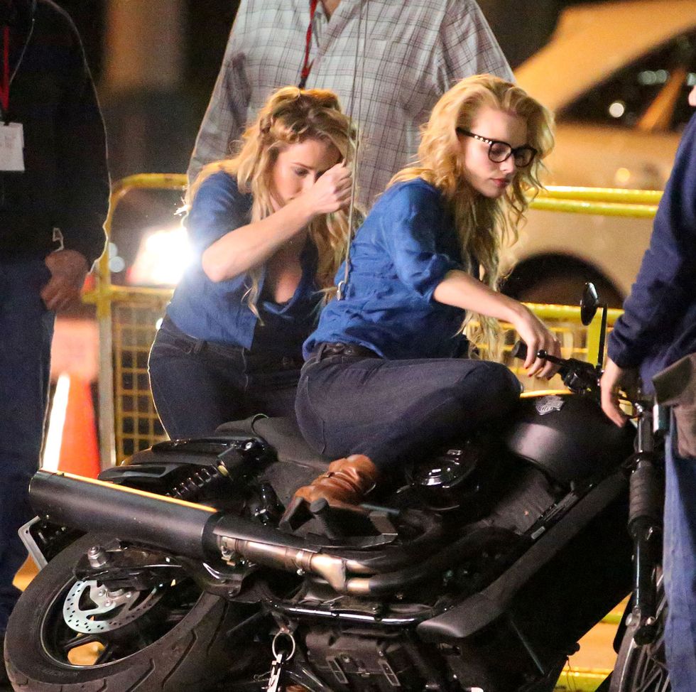 <p>Sparks were flying on the set of <em data-redactor-tag="em" data-verified="redactor">Suicide Squad</em>—out of the the motorcycle, that is.</p>
