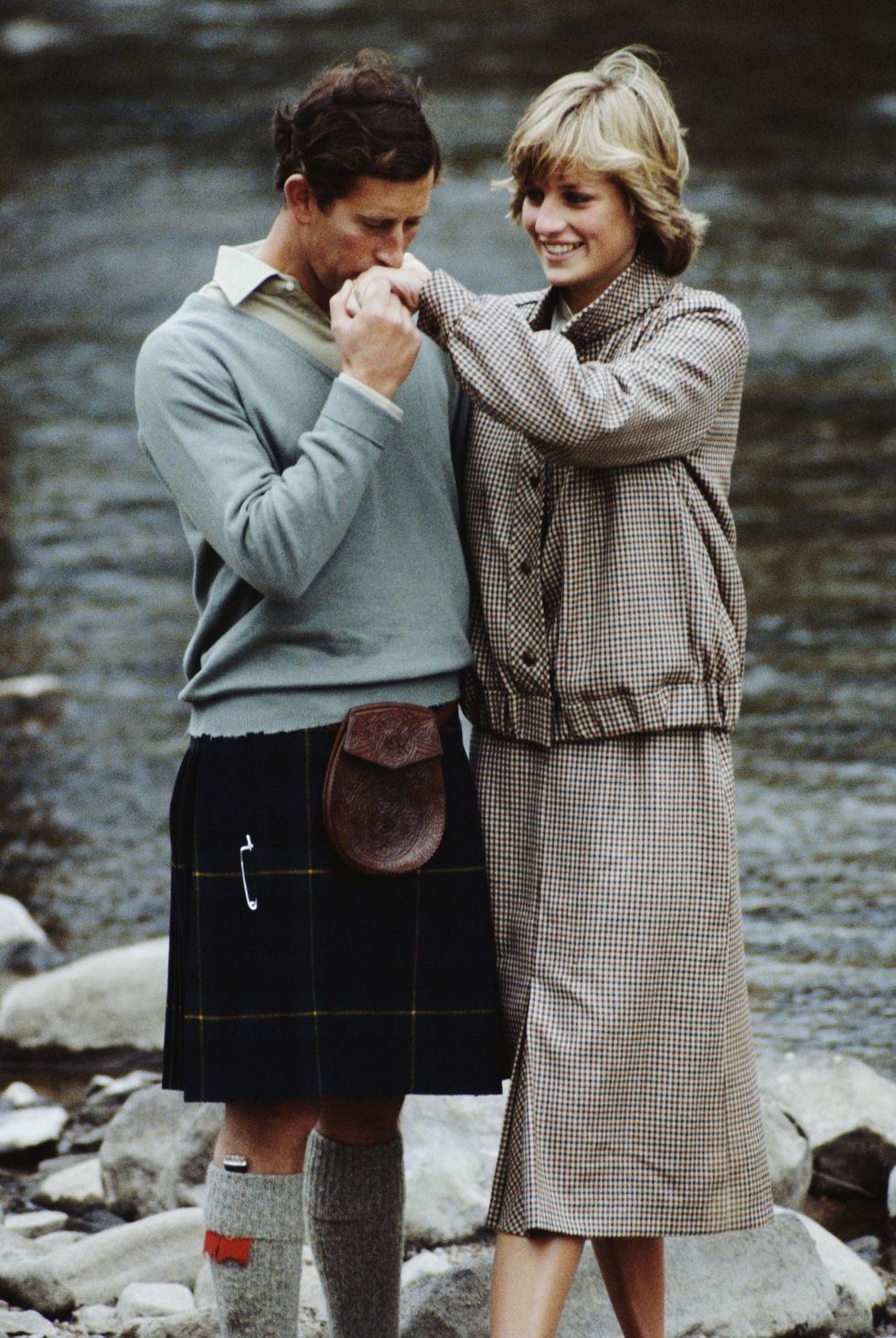 <p>Prince Charles and Diana, Princess of Wales pose together during their honeymoon in Balmoral, Scotland, 19th August 1981.</p>