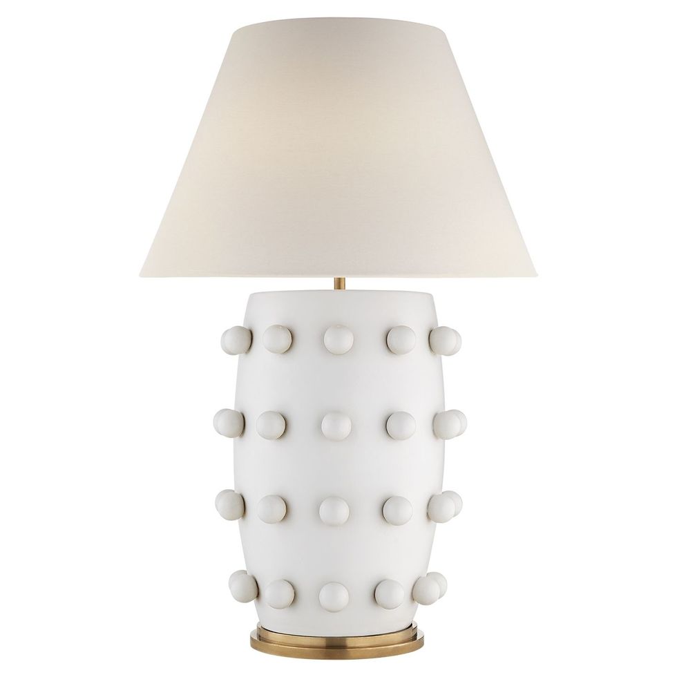 White, Light fixture, Lamp, Lighting, Lampshade, Lighting accessory, Table, Beige, Interior design, Sconce, 